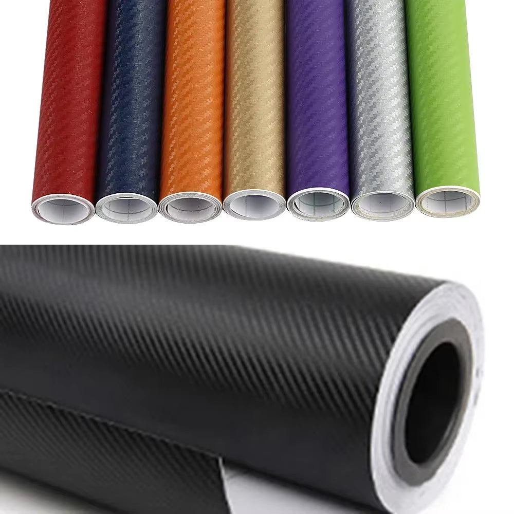 50Cm Wide 3D Carbon Fiber Vinyl Film 3M Car Stickers Waterproof DIY Auto Vehicle Motorcycle Car Styling Wrap Roll Accessories