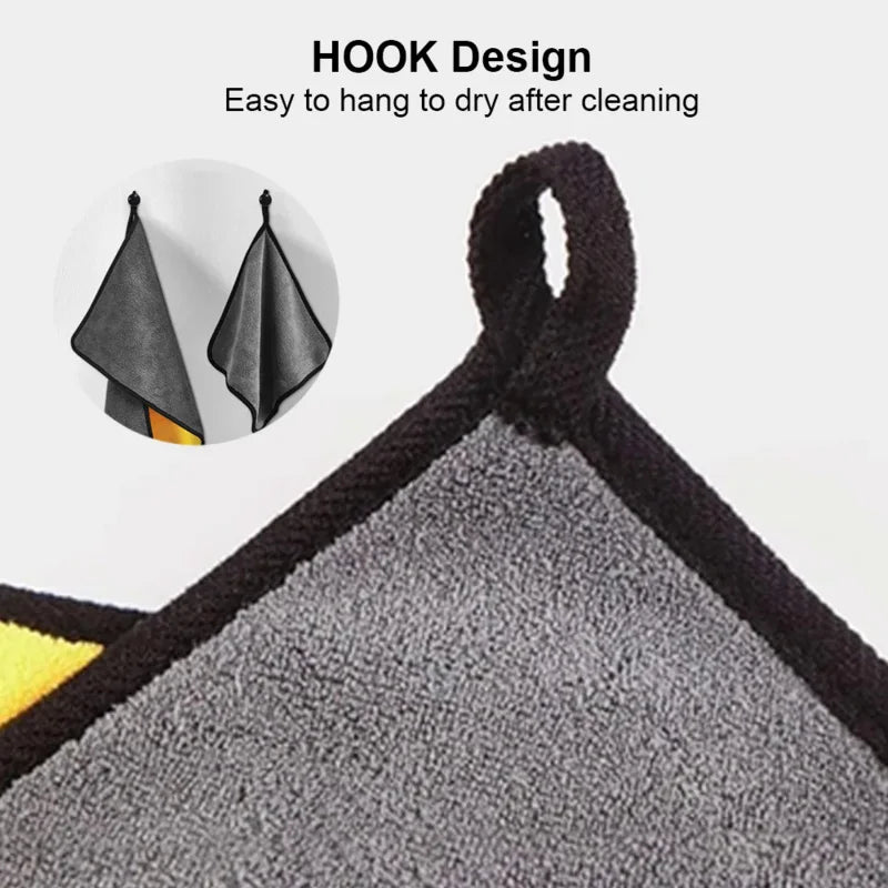 Car Wash Towels Cleaning Cloth Absorbent Dry Cloth General Purpose Microfiber Towel Thickened Yellow 30/40/60Cm