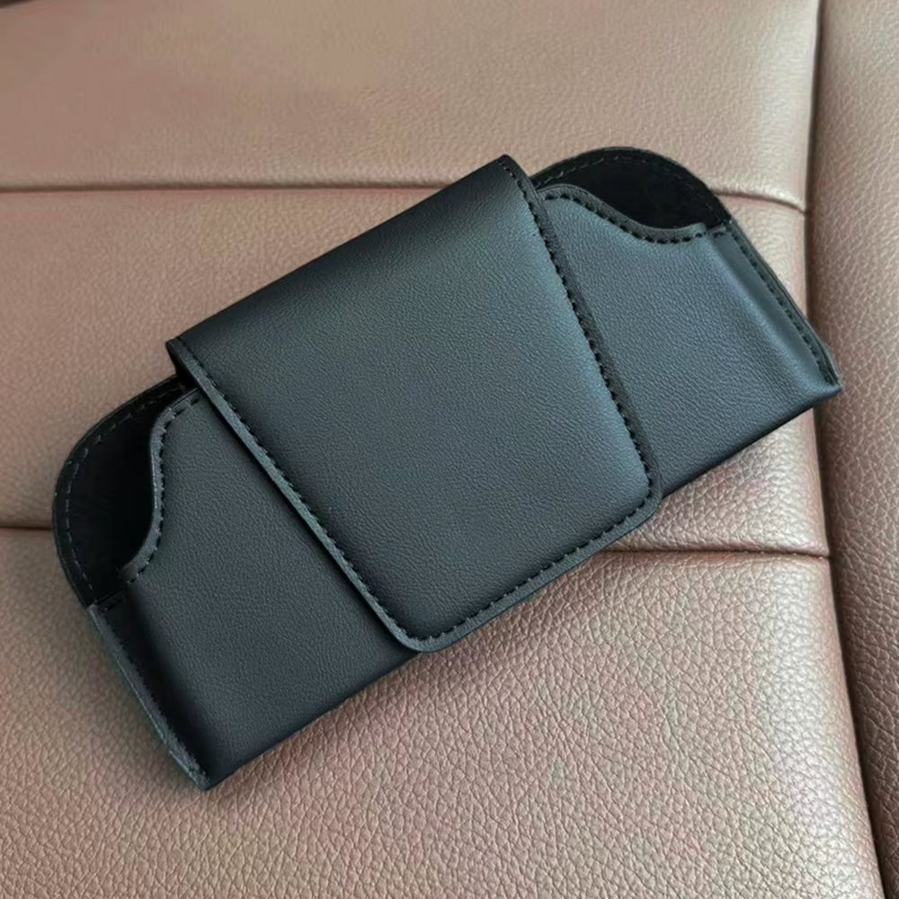 Car Glasses Case PU Leather Auto Sun Visor Glasses Holder Sunglasses Storage Clip Car Interior Card Eyeglasses Case Accessories