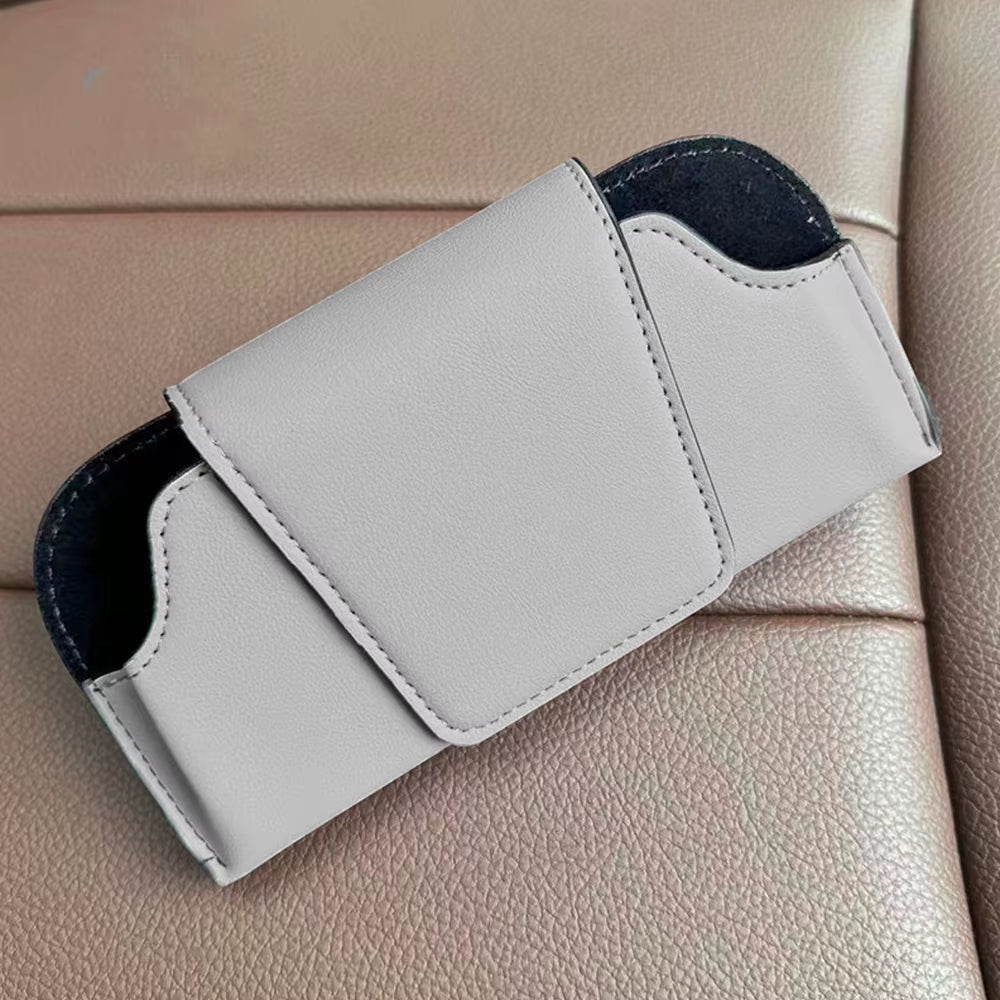 Car Glasses Case PU Leather Auto Sun Visor Glasses Holder Sunglasses Storage Clip Car Interior Card Eyeglasses Case Accessories