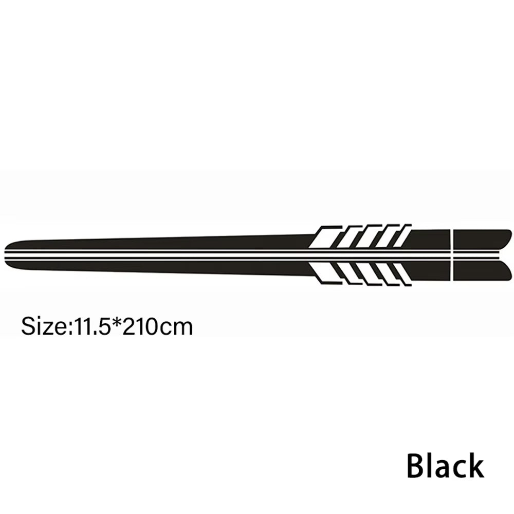 Car Side Body Decals Racing Stripes Vehicle Universal Race Stripes Door Side Skirt Stickers Exterior Decorations for Accessories