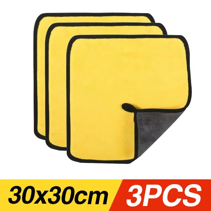 Car Wash Towels Cleaning Cloth Absorbent Dry Cloth General Purpose Microfiber Towel Thickened Yellow 30/40/60Cm