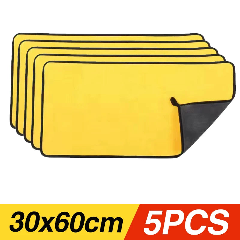 Car Wash Towels Cleaning Cloth Absorbent Dry Cloth General Purpose Microfiber Towel Thickened Yellow 30/40/60Cm