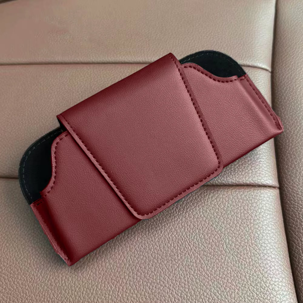Car Glasses Case PU Leather Auto Sun Visor Glasses Holder Sunglasses Storage Clip Car Interior Card Eyeglasses Case Accessories