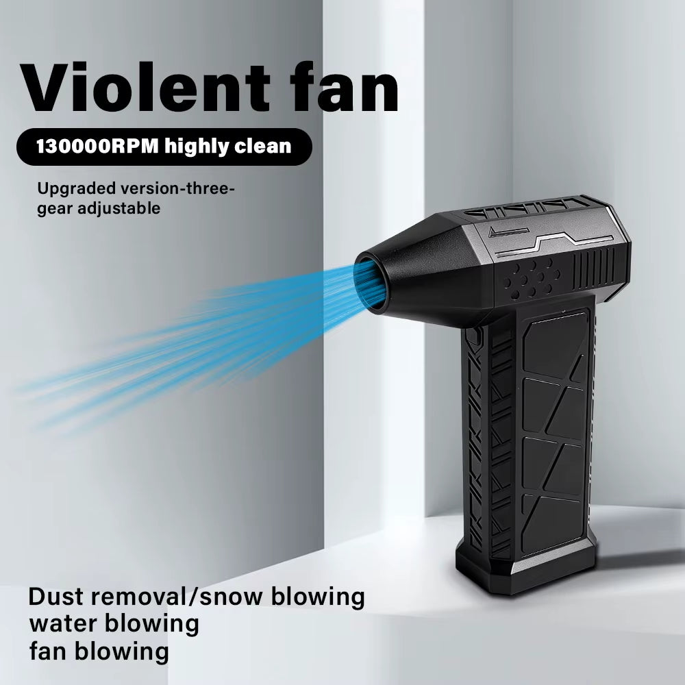 Mini Turbo Jet Fan Electric Air Duster with 3 Gear Adjustable 130000RPM Wind Speed 52M/S Car Computer Cleaning Blower Tool New