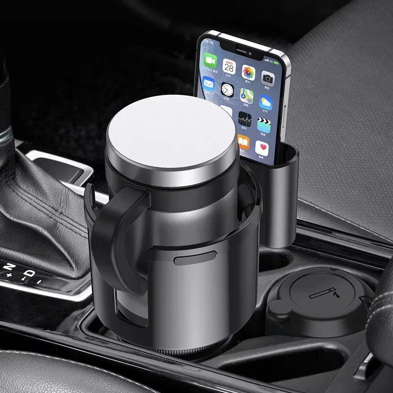 Car Cup Holder Expander Cupholder Adapter Multipurpose Auto Interior Expandable Organizer Storage Accessories with Phone Holder