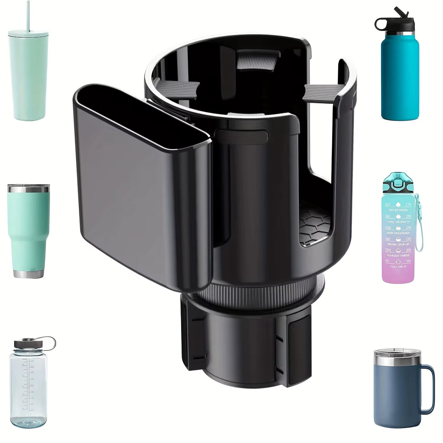 Car Cup Holder Expander Cupholder Adapter Multipurpose Auto Interior Expandable Organizer Storage Accessories with Phone Holder